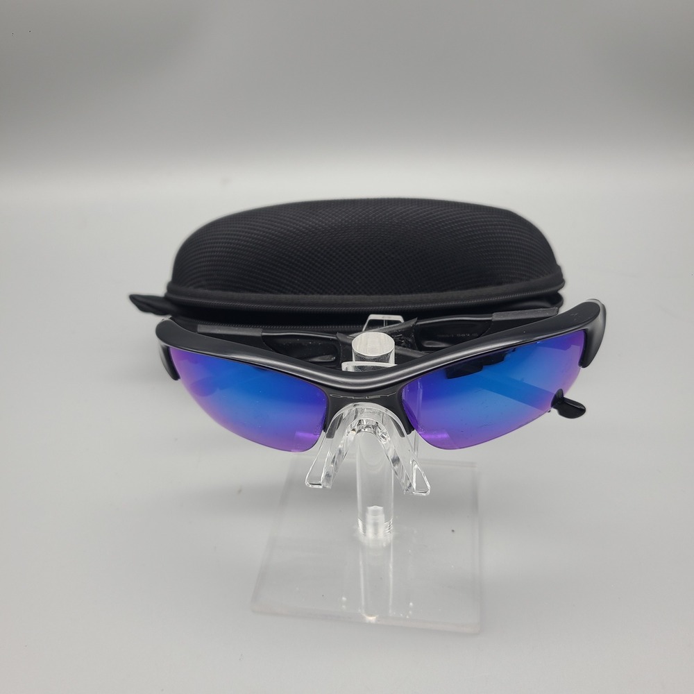 Oakley Flak Jacket XLJ Sunglasses Jet Black Deep Blue Polarized OO9009-13 63-14